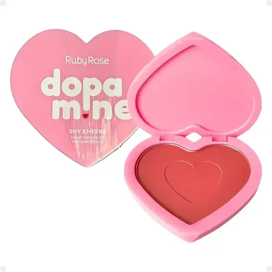 Blush Compacto Ruby Rose Dopamine Shy Cheeks Tender Glow Hb-F1002-1