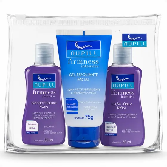 Kit Travel Nupill Firmness Intensive: Sabonete, Gel Esfoliante e Loção Tônica