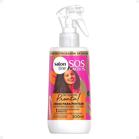 Creme para Pentear Antiporosidade Fluido Salon Line Sos Cachos De Repente Pronta! 300ml
