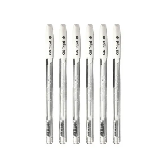 CANETAS GEL CIS TRIGEL PASTEL BRANCA 6 UNIDADES