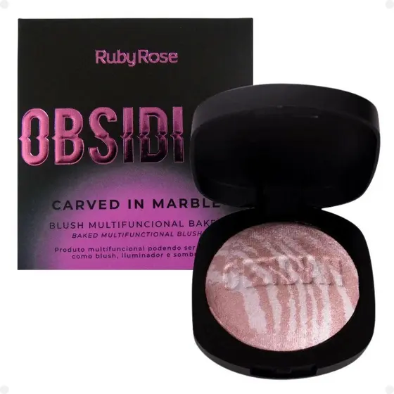 Blush Multifuncional Ruby Rose Obsidian Carved In Marble Aphrodite Of Milos 10,5g Hb-1002-1