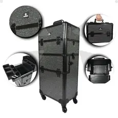 MALETA PROFISSIONAL KLASS VOUGH 2 EM 1 PRETA COM STRASS REF:DB-913T-BL