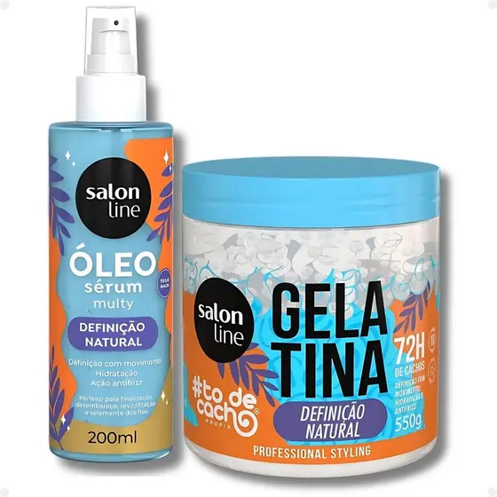 Kit Salon Line Cachos Perfeitos: Gelatina #todecacho 550g e Óleo Sérum Multy 200ml para Definição e Antifrizz