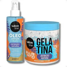 Kit Salon Line Cachos Perfeitos: Gelatina #todecacho 550g e Óleo Sérum Multy 200ml para Definição e Antifrizz