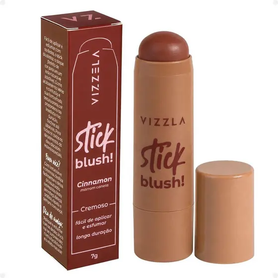 Blush Stick Vizzela Cinnamon Marrom Canela 7g