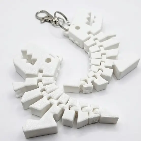 Chaveiro Dinossauro Articulado 3D para Pintar Anti-Stress