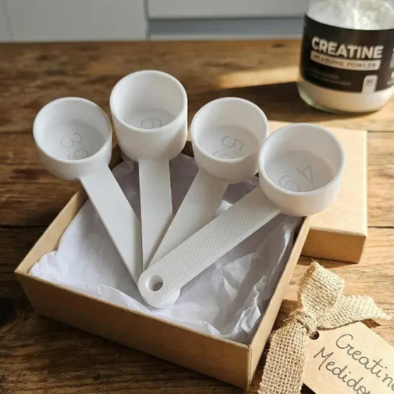 Kit Medidor de Creatina 3g 4g 5g 6g - Scoop Dosador de Suplementos em Pó Colher Medidora Precisa