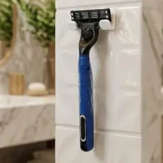 Kit 2 Suporte Gancho Barbeador Adesivo Parede | Porta Gilete Universal Organizador Banheiro Branco