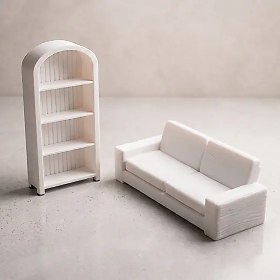 Kit Para Meninas Casa de Bonecas Sofá e Estante em Miniatura