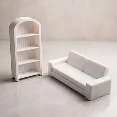 Kit Para Meninas Casa de Bonecas Sofá e Estante em Miniatura