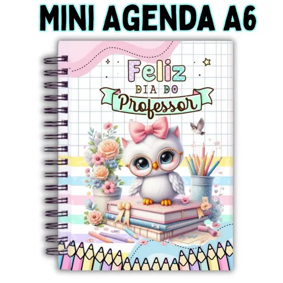 5 Mini Agenda A6 2027 ESPECIAL Dia dos PROFESSORES Personalizada COM NOME A6 Capa Dura | Lembrancinha