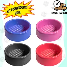 Kit 4 Comedouro Bebedouro Gato Cachorro Pequeno Porte 150ml PetShop Combo