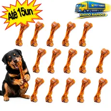 KIT Até 15 Un Osso Defumado Fêmur Suino Natural Para Cachorro Petisco Desidratado