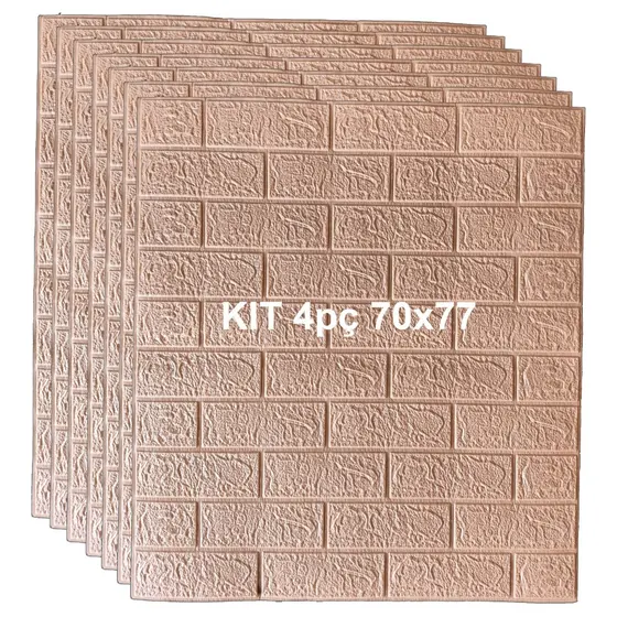 Kit 4pç Painel Adesivo 3d Alto Relevo E 70x77cm de Espuma