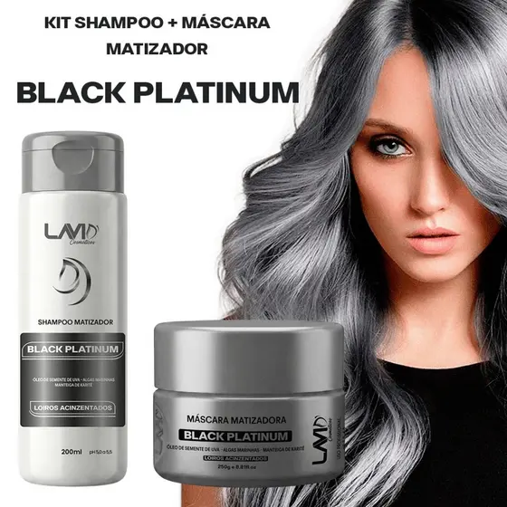 kit mascara matizador + shampoo platinum acinzentado Experience color LAVID