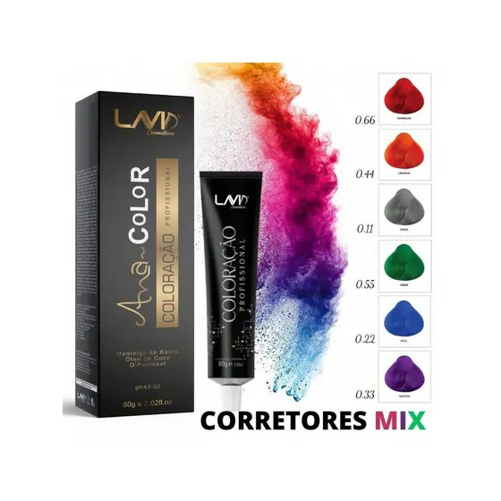 Coloração Profissional AnaColor corretores mix  60g.Lavid cosmeticos