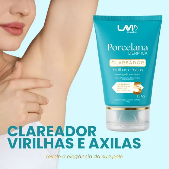 Clareador Porcelana Dérmica Lavid para Virilha e Axilas 100g