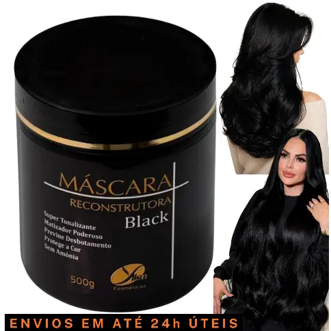 Máscara Matizadora para cabelos Preto Tonalizante Black Sem Amônia Hidratação Preta matizador