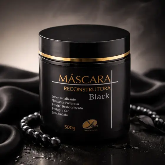 Tonalizante Matizador Poderoso Black Preto fios brilhosos Sem Amônia Máscara matizador Preta