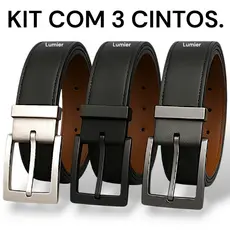Kit 3 Cinto Masculino 2 em 1 - 125CM ou 150CM.