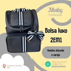 MOCHILA MATERNIDADE BEBÊ IMPERMEAVEL COURO SINTETICO 2 EM 1