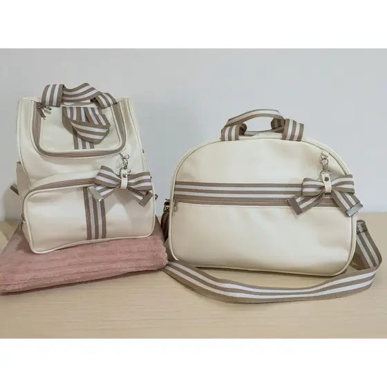 Kit Bolsa Maternidade 2 Peças Mamãe Bebê Menino/Menina, Kit Mala Grande Mochila Maternidade 2 em 1 impermeável