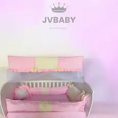 kit berço americano completo rosa/amarelo meninos/menina