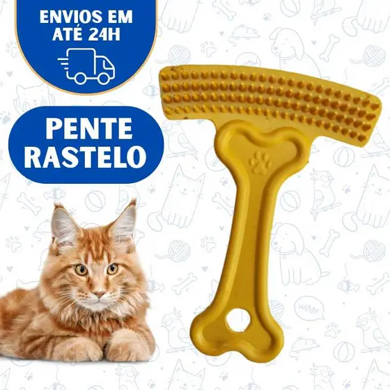 Escova Pente Pet Cachorro Gato Plástico para Pentear Cães Cachorro e Gato Pet
