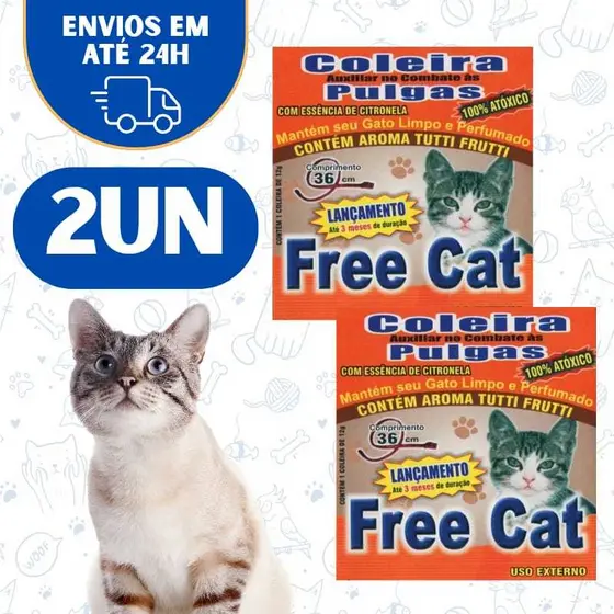 2 Coleira Pet Anti Pulgas Para Gatos Gatinhos Cães