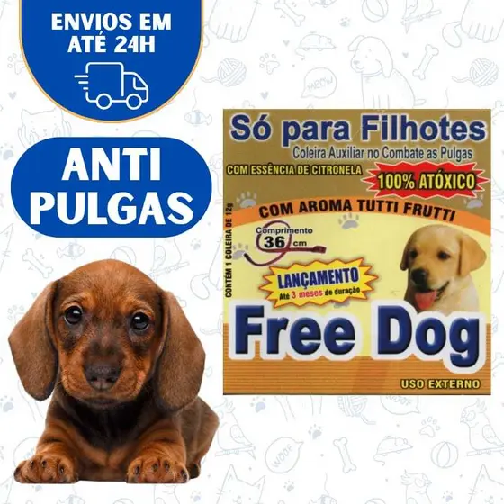 Coleira Para Cachorro Filhotes AntiPulgas Cães Gatos