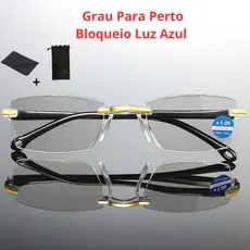 Óculos De Grau Leitura Inteligente Para Perto Proteção Luz Azul + Saquinho e Flanela