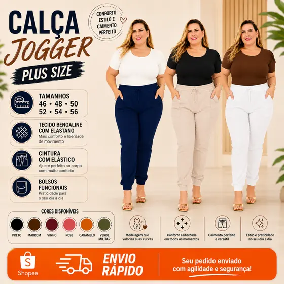 calça jogger feminina Plus