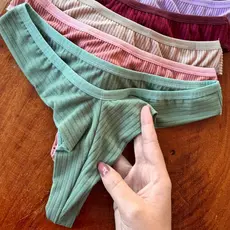 Kit Calcinha Fio Empina Bumbum Ribaninha Qualidade e Conforto Forro de Algodão Não Marca PLUS SIZE