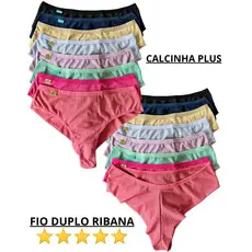 Kit Calcinha Plus Size Fio Empina Bumbum Ribaninha Qualidade e Conforto Forro de Algodão Canelada