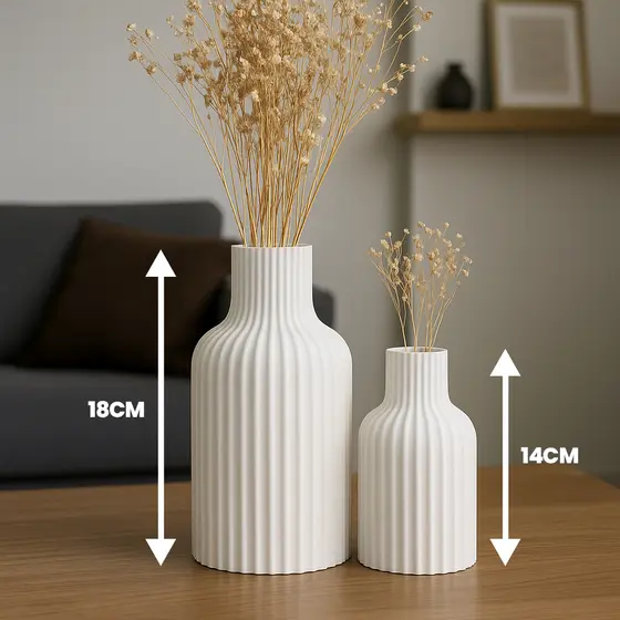 Kit 2 Vasos Decorativos Modernos Minimalistas - Design Elegante para Sala, Quarto e Escritório