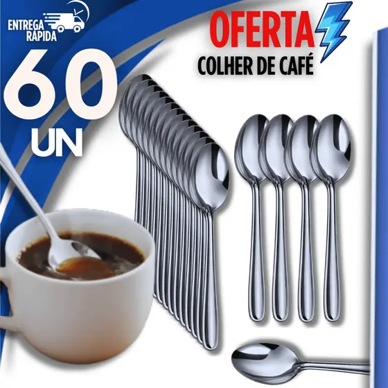 Talheres Colheres de Café Talher Jogo Aço Inox Cafeteria Cozinha Buffet Restaurante Utensílios