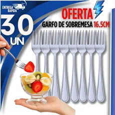 Conjunto 30 Peças Garfo de Sobremesa Linha Inox Premium Qualidade Garantida Resistência Durabilidade Sofisticação