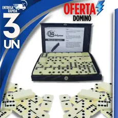 Jogo com 3 Estojo - Dominó Profissional De Osso Estojo Com 28 Peças Dominó Estojo