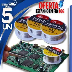 Conjunto  05 Estanho Para Solda 1mm 40g O Melhor Rolo Carretel Em Fio Premium Utilidades