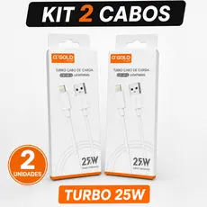 Kit 2 Cabos De IPhone Turbo USB 1Metro Reforçado lightning 20w