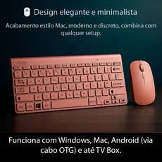 Teclado e Mouse Sem Fio Econômico com Longa Duração de Bateria