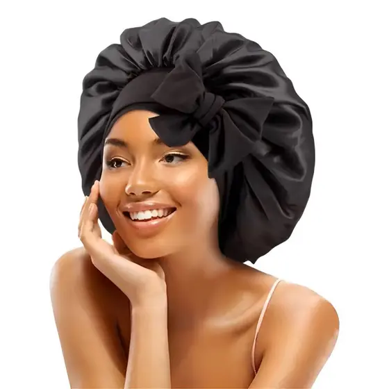 Touca de Cetim Anti Frizz Dupla Face com Faixa Ajustável