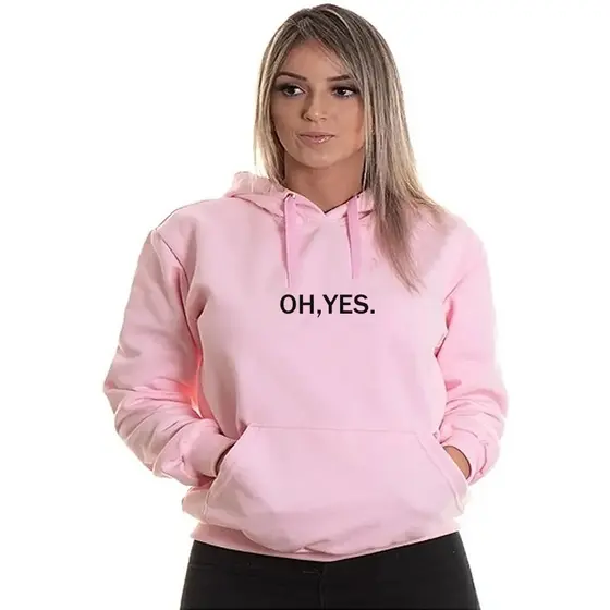 Moletom feminino ohyes! canguru com capuz confortável