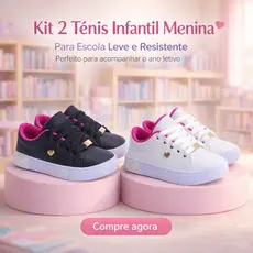 Kit 2 Pares Tênis Infantil Menina Escolar | Para Escola Leve e Resistente 25 ao 36 | COMPRE AGORA!