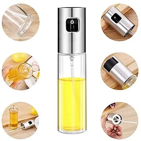 100Ml Spray Pulverizador Vidro Borrifador Azeite Vinagreessenciais De Cozinha