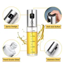 1 Spray Pulverizador Vidro Inox Borrifador Azeite Vinagreessenciais De Cozinha