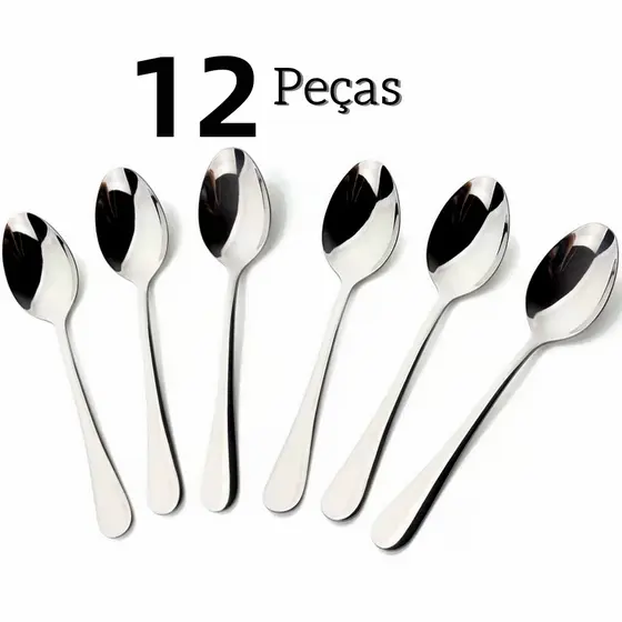 12 PeçAs Colher AçO Inox Colher De Restaurante Faqueiro Casa Cozinha Aparelho