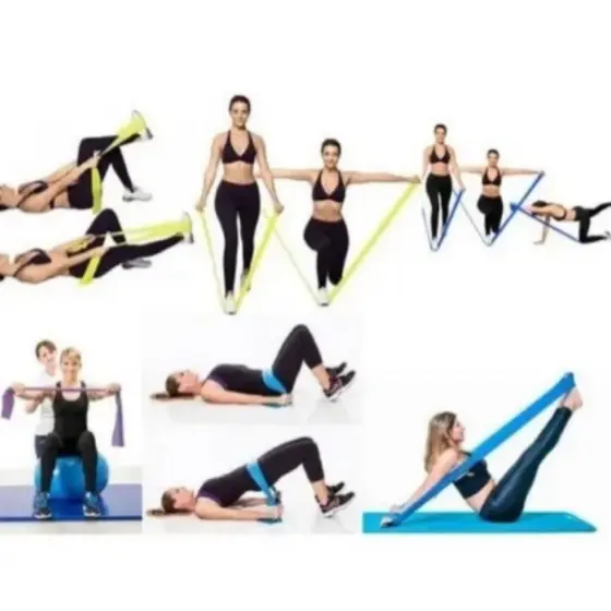 5 Faixa Elástica Fisioterapia Academia Para Exercícios Funcionais 1,5m