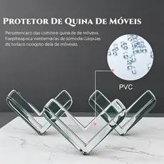 Kit 12 Protetor Quina De Mesa Em Silicone Com Adesivo Para Móveis Quarto Cozinha Promoção