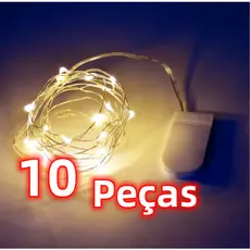 10 Peças Fio De Led Fio Fada Segurança Leds 2 Metros Luzes Ano Novo Decoração Promoção